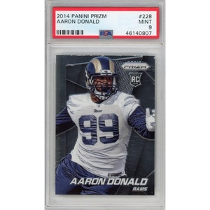 image:imageGraded 2014 Panini Prizm Aaron Donald 228 Rookie RC Football Card PSA 9 Mint