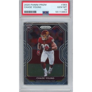 image:imageGraded 2020 Panini Prizm Chase Young 383 Rookie RC Football Card PSA 10 Gem Mint
