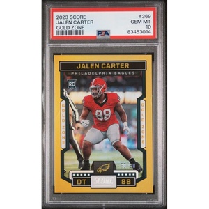 image:imageGraded 2023 Panini Score Jalen Carter 369 Gold Zone Rookie RC Football Card PSA 10 Gem Mint