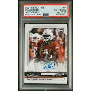 image:imageGraded 2024 Panini Instant NIL Isaiah Bond IBA Autograph 99 Rookie RC Football Card PSA 10 Auto Grade Gem Mint