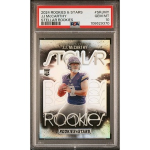 image:imageGraded 2024 Panini Rookies amp Stars JJ McCarthy SRJMY Stellar Rookies Rookie RC Football Card PSA 10 Gem Mint