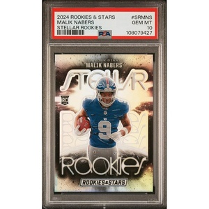 image:imageGraded 2024 Panini Rookies amp Stars Malik Nabers SRMNS Stellar Rookies Rookie RC Football Card PSA 10 Gem Mint