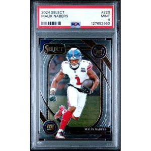 image:imageGraded 2024 Panini Select Malik Nabers 220 Rookie RC Football Card PSA 9 Mint