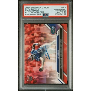 image:imageGraded 2024 Topps Bowman U Now DJ Lagway 44A Autograph Red 10 Rookie RC Football Card PSA 10 Auto Grade Gem Mint