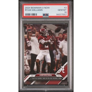 image:imageGraded 2024 Topps Bowman U Now Ryan Williams 2 Rookie RC Football Card PSA 10 Gem Mint