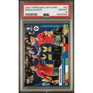 image:imageGraded 2024 Topps Now UEFA Euro Cristiano Ronaldo 52 Portugal Soccer Card PSA 10 Gem Mint