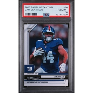 image:imageGraded 2025 Panini Instant Cam Skattebo 70 Rookie RC Football Card PSA 10 Gem Mint