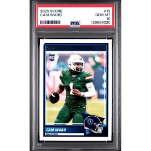 image:imageGraded 2025 Panini Score Cam Ward 13 Rookie RC Football Card PSA 10 Gem Mint