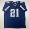 image:imageFacsimile Autographed Deion Sanders Dallas Blue Reprint Laser Auto Football Jersey Size Mens XL