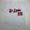 image:imageFacsimile Autographed JJ Wetherholt St Louis White Reprint Laser Auto Baseball Jersey Size Mens XL