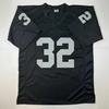 image:imageFacsimile Autographed Marcus Allen Oakland Las Vegas Black Reprint Laser Auto Football Jersey Size Mens XL
