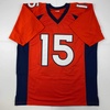 image:imageFacsimile Autographed Tim Tebow Denver Orange Reprint Laser Auto Football Jersey Size Mens XL