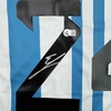 image:imageFramed AutographedSigned Enzo Fernandez 35x39 Argentina BlueWhite Soccer World Cup Jersey Beckett BAS COA