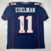 image:imageFacsimile Autographed Julian Edelman New England Blue Reprint Laser Auto Football Jersey Size Mens XL