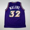 image:imageFacsimile Autographed Karl Malone Utah Purple Reprint Laser Auto Basketball Jersey Size Mens XL