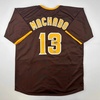 image:imageFacsimile Autographed Manny Machado San Diego Brown Reprint Laser Auto Baseball Jersey Size Mens XL