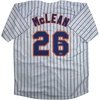 image:imageFacsimile Autographed Nolan McLean New York Pinstripe Reprint Laser Auto Baseball Jersey Size Mens XL