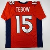 image:imageFacsimile Autographed Tim Tebow Denver Orange Reprint Laser Auto Football Jersey Size Mens XL