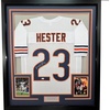 image:imageFramed AutographedSigned Devin Hester 35x39 Chicago White Football Jersey JSA COA