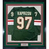 image:imageFramed AutographedSigned Kirill Kaprizov 35x39 Minnesota Green Hockey Jersey Beckett BAS COA
