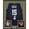image:imageFramed AutographedSigned Nikola Jokic 35x39 Denver Black 5280 City Edition Basketball Jersey JSA COA