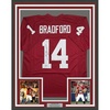 image:imageFramed AutographedSigned Sam Bradford 35x39 Oklahoma Red College Football Jersey Beckett BAS COA