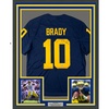image:imageFramed AutographedSigned Tom Brady 35x39 Michigan Wolverines Blue Authentic Limited Football Jersey Fanatics COA