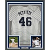 image:imageFramed Facsimile Autographed Andy Pettitte 35x39 New York Pinstripe Reprint Laser Auto Baseball Jersey