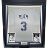 image:imageFramed Facsimile Autographed Babe Ruth 35x39 New York Grey Reprint Laser Auto Baseball Jersey Size Mens XL