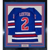 image:imageFramed Facsimile Autographed Brian Leetch 35x39 New York Blue Reprint Laser Auto Hockey Jersey