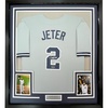 image:imageFramed Facsimile Autographed Derek Jeter 35x39 New York Grey Reprint Laser Auto Baseball Jersey