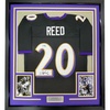 image:imageFramed Facsimile Autographed Ed Reed 35x39 Baltimore Black Reprint Laser Auto Football Jersey