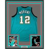 image:imageFramed Facsimile Autographed Ja Morant 35x39 Memphis Teal Retro Reprint Laser Auto Basketball Jersey