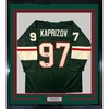 image:imageFramed Facsimile Autographed Kirill Kaprizov 35x39 Minnesota Green Reprint Laser Auto Hockey Jersey