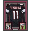 image:imageFramed Facsimile Autographed Larry Fitzgerald 35x39 Arizona Black Reprint Laser Auto Football Jersey