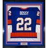 image:imageFramed Facsimile Autographed Mike Bossy 35x39 New York Blue Reprint Laser Auto Hockey Jersey