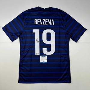 image:imageAutographedSigned Karim Benzema France French National Team Blue Soccer Jersey Beckett BAS COA