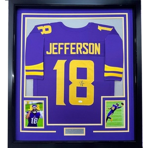 image:imageFRAMED AutographedSigned Justin Jefferson 33x42 Minnesota Color Rush Football Jersey JSA COA