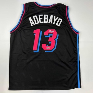 image:imageFacsimile Autographed Bam Adebayo Miami Black Vice City Reprint Laser Auto Basketball Jersey Size Mens XL
