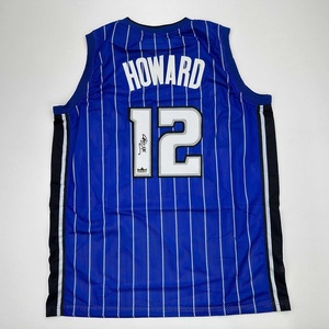 image:imageFacsimile Autographed Dwight Howard Orlando Blue Pinstripe Reprint Laser Auto Basketball Jersey Size Mens XL