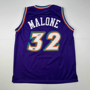 image:imageFacsimile Autographed Karl Malone Utah Purple Reprint Laser Auto Basketball Jersey Size Mens XL