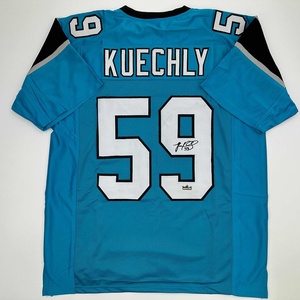 image:imageFacsimile Autographed Luke Kuechly Carolina Blue Reprint Laser Auto Football Jersey Size Mens XL