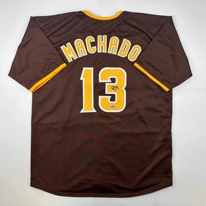 image:imageFacsimile Autographed Manny Machado San Diego Brown Reprint Laser Auto Baseball Jersey Size Mens XL