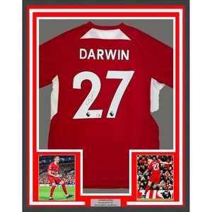 image:imageFramed AutographedSigned Darwin Nunez 35x39 Liverpool Red Soccer Jersey Beckett BAS COA 2