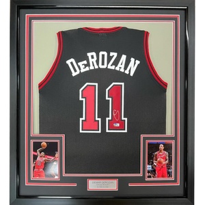 image:imageFramed AutographedSigned DeMar DeRozan 35x39 Chicago Black Basketball Jersey Beckett BAS COA