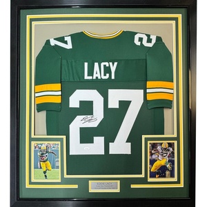 image:imageFramed AutographedSigned Eddie Lacy 35x39 Green Bay Green Football Jersey JSA COA
