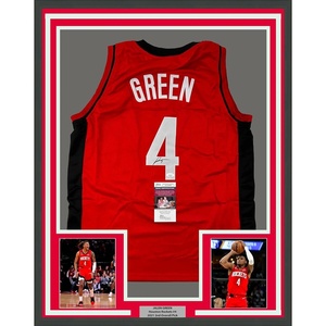 image:imageFramed AutographedSigned Jalen Green 35x394 Houston Red Basketball Jersey JSA COA