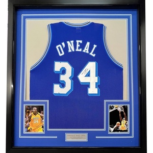image:imageFramed AutographedSigned Shaquille Shaq ONeal 33x42 Los Angeles Retro Blue Basketball Jersey JSA COA
