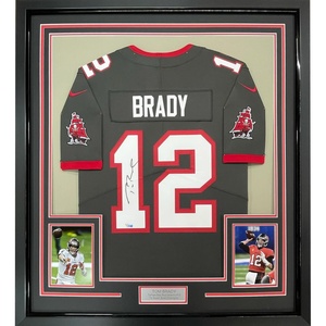 image:imageFramed AutographedSigned Tom Brady 35x39 Tampa Bay Buccaneers Pewter Grey Authentic Nike Limited Football Jersey Fanatics COALOA