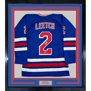 image:imageFramed Facsimile Autographed Brian Leetch 35x39 New York Blue Reprint Laser Auto Hockey Jersey